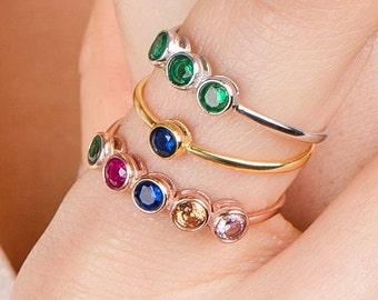 Birthstone Ring | Birth month Ring | Gift for Mom | Birthday Gift | Minimalist Ring | Gift for Her | Family Ring |  | Mothers Day