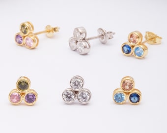 Personalized Sterling Silver Birthstone Stud Earrings | Family Keepsake
