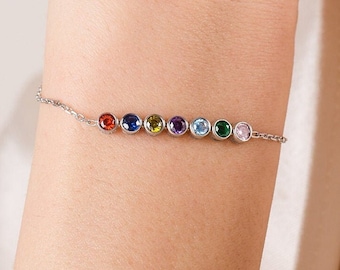 Birthstone Bracelet, Mothers Day Gift, Gift for Mother, Dainty Bracelet, Birthday Gift, Family Birthstone Gift,  Gift for Mom, New Mama Gift