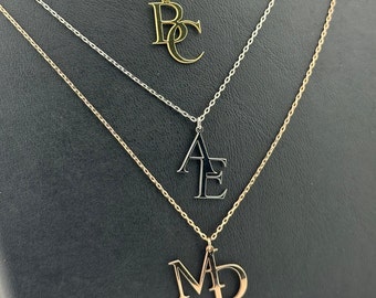 Initial Logo Necklace | Dainty Jewelry | Birthday Gift | Valentine Gift | Mothers Day Gift | Unique Initials | Initial Pendant | Mom's Day