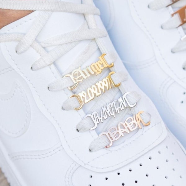 Personalized Sterling Silver Shoelace Charm | Custom Sneaker Tag