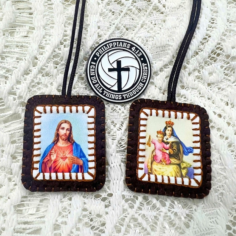 Sacred Heart of Jesus and Our Lady of Mt Carmel Brown Scapulars ...