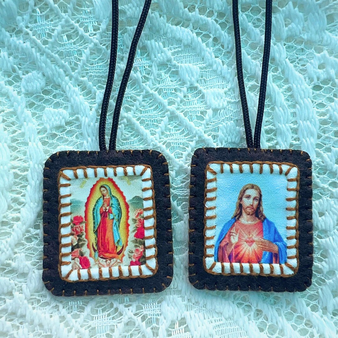 Scapular Colors Scapulars Catholic, Our Lady of Guadalupe and Sacred Heart of Jesus ...