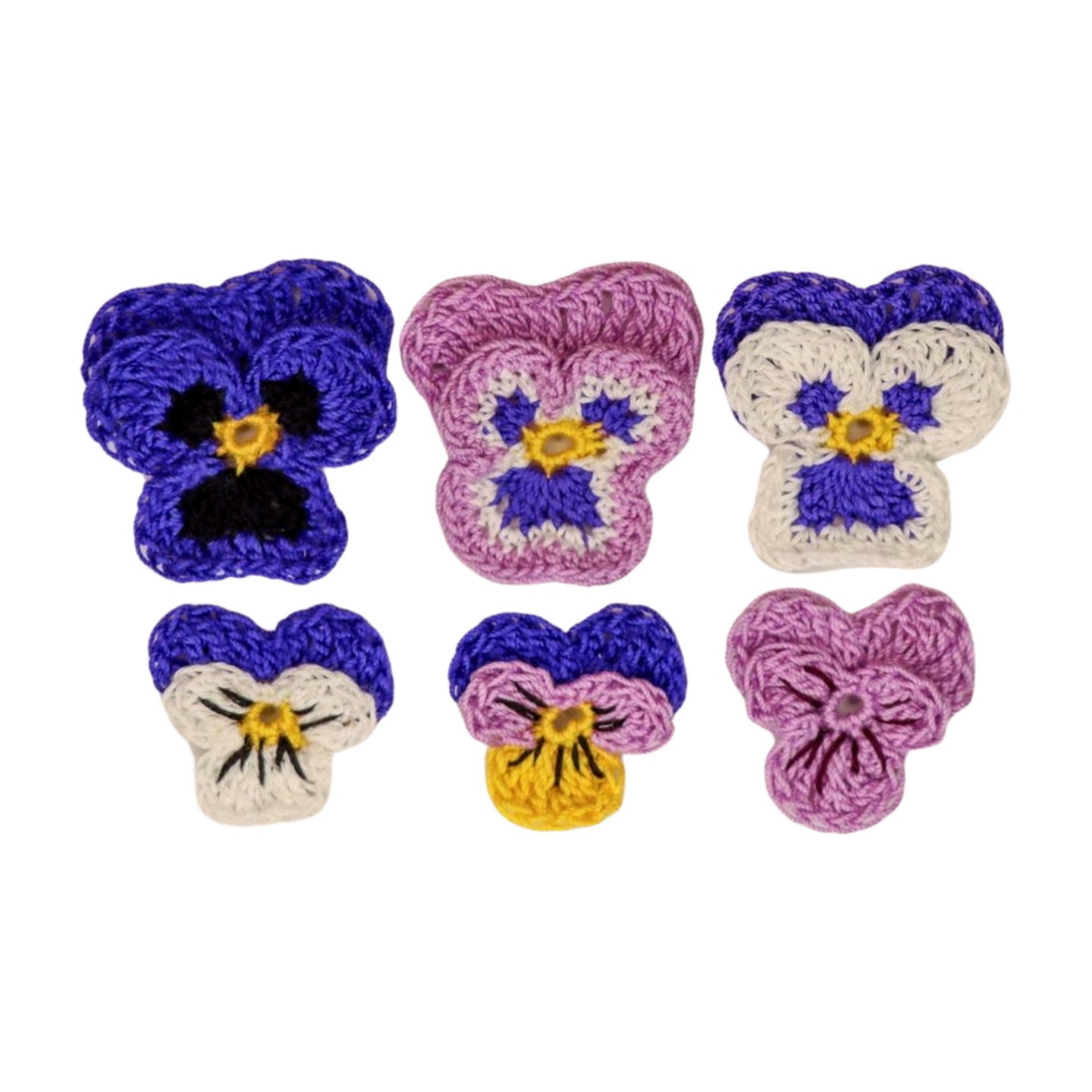 38 Pansy Crochet Patterns for Flowers, Decor, and Wearable Details 8 Pansy and Viola Flower Variations Pattern Bundle