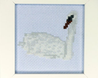 Patrón de punto de cruz cisne