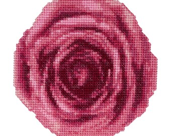 Rose (Pink) Cross Stitch Pattern
