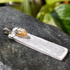 Premium Selenite & Citrine Pendant