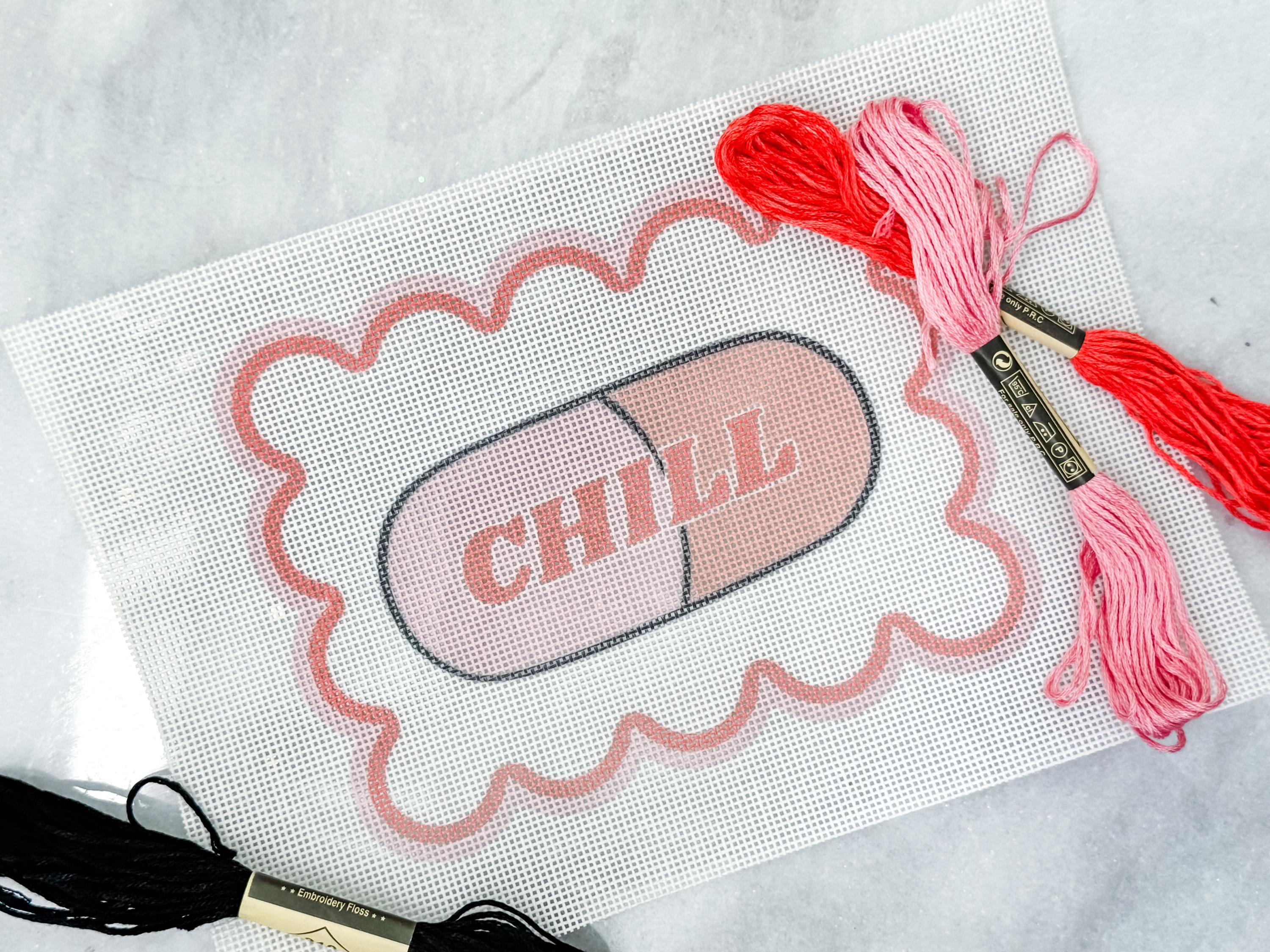 Chill Pill Printed Needlepoint Canvas