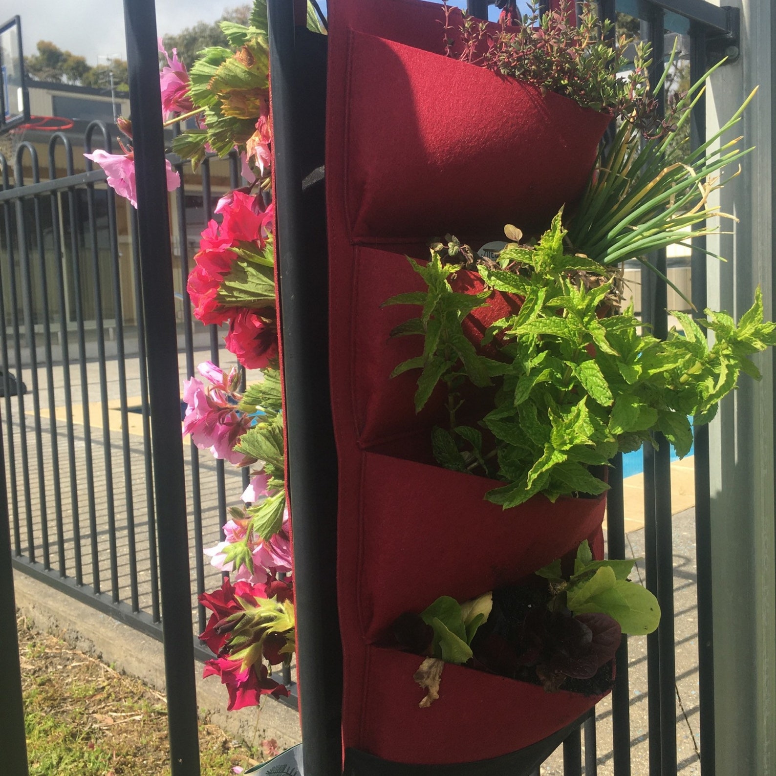 Red Felt Vertical Grow Bags 2 pack x 4 Pocket Etsy