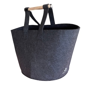 Filz Tote Shoppers Tasche / Aufbewahrungskorb-Organizer für Handwerk, Stricken, Spielzeug, Wäsche oder als wiederverwendbare Einkaufstasche - mit tasmanischen Eichengriffen
