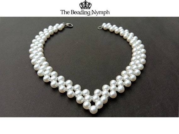 Pearl Necklace V Shape Etsy