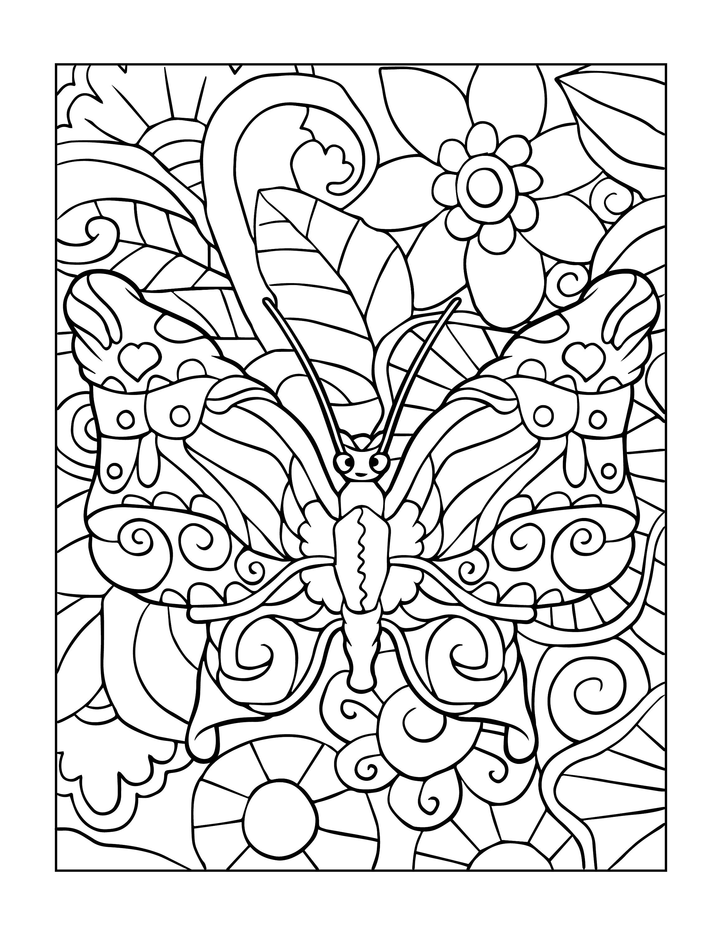 printable butterfly coloring pages etsy