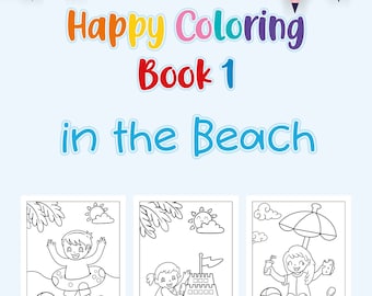 Łatwa plażowa zabawa do wydrukowania kolorowanka dla dzieci