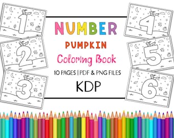 Łatwe, kolorowe numery dla dzieci, strony jesień/dynia