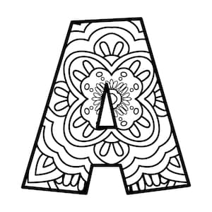 Letras de mandala fáceis, divertidas e legais