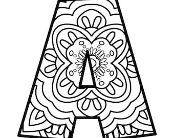 Łatwe, zabawne i fajne litery mandali