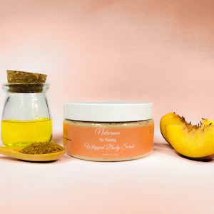 8 oz. Whipped body scrub  - Be Peachy -  Exfoliate and cleanse- Foaming whipped body scrub- Raw sugar body scrub