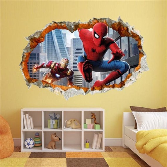 Large Spiderman Wall Art Wall Stickers Avengers Decals Boys Etsy