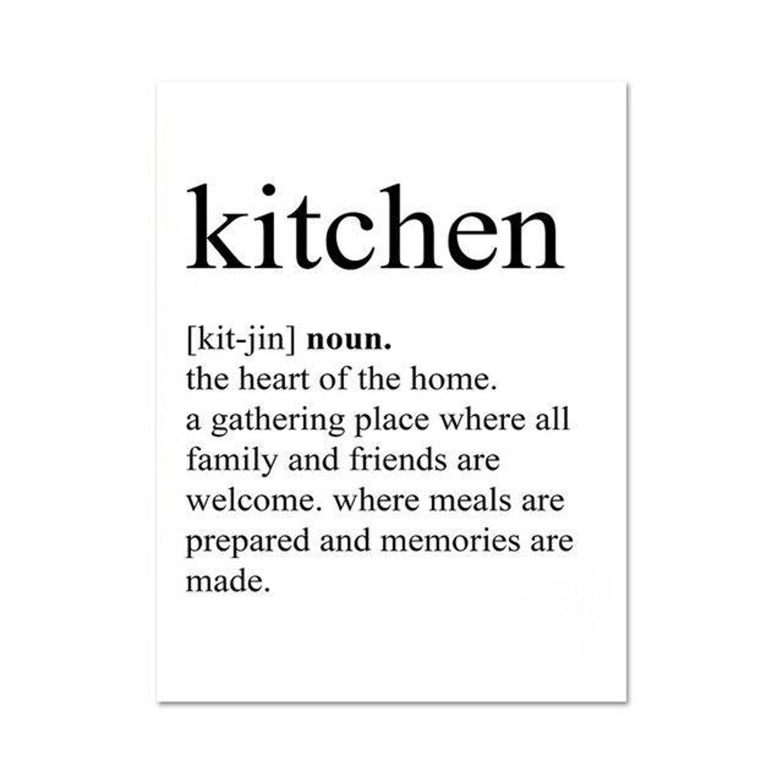 Kitchen Wall Decor Kitchen Wall Art Black And White Word Art Etsy