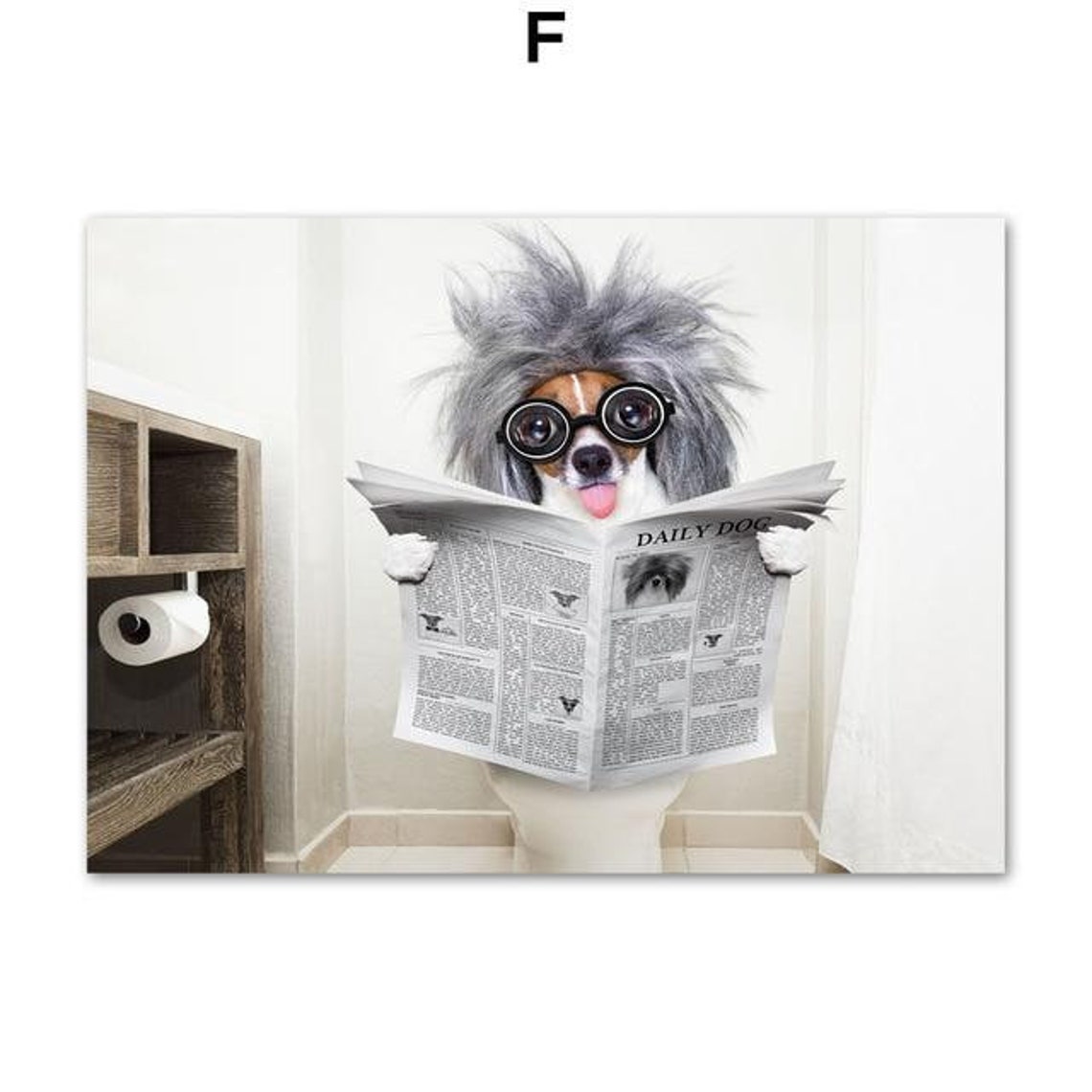 Bathroom Wall Art Funny Dog Poster Prints Bathroom Decor Funny | Etsy