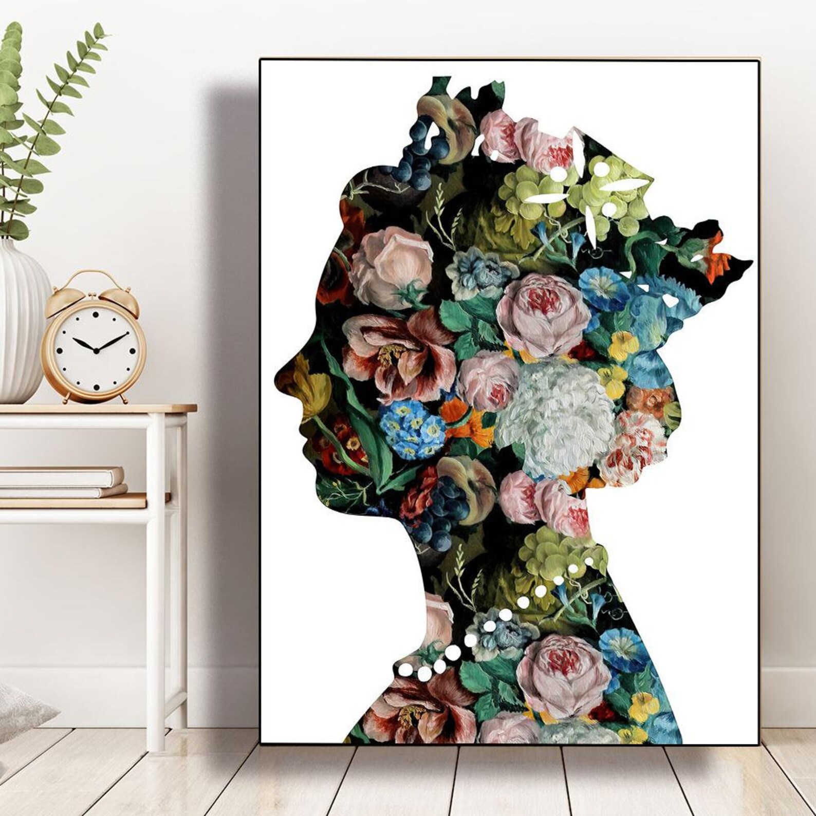 Queen Wall Art Canvas Modern Floral Art Royal Family Wall Etsy