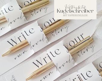 DESIRED ENGRAVING possible from 10 pieces! - Beautiful gold/rose gold/black ballpoint pen with saying - Pen Golden Wedding