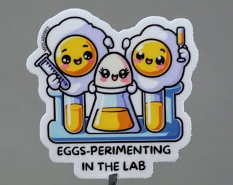 Pegatinas de científico con experimentos con huevos para portátil, divertidas pegatinas de laboratorio, técnico de laboratorio científico para diario, regalos para estudiantes de laboratorio médico, semana de laboratorio.