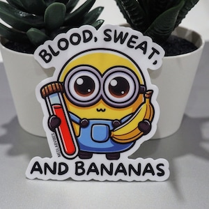 Autocollants jaunes de banque de sang de laboratoire pour ordinateur portable de laboratoire, journal drôle de science de banane, cadeaux d'étudiant en soins infirmiers, cadeau d'hôpital mignon scrapbooking