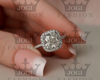 2 5 Ct Cushion Cut Engagement Ring Cushion Moissanite Etsy Uk
