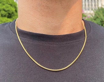 Gold 2mm Snake Chain Necklace 18 20 22 