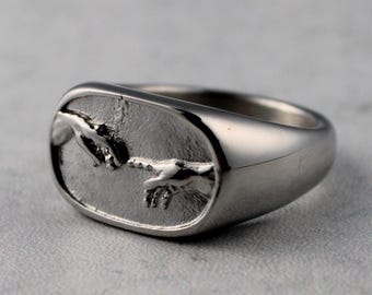 Creation of Adam Ring Stainless Steel 7-12 - Mens Statement Ring