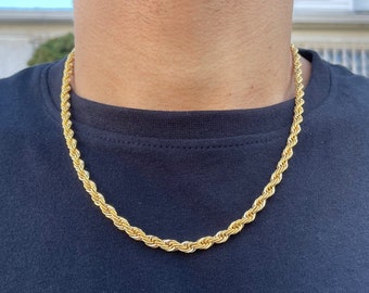 Gold 5mm Rope Chain Necklace 18 20 22 