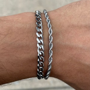 silver bracelet chain man