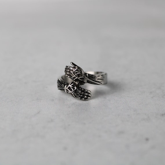 Silver Hug Ring Stainless Steel 7-12 - Mens Statement Ring