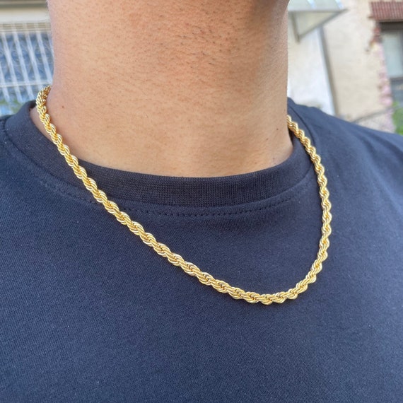 Gold 5mm Rope Chain Necklace 18 20 22 