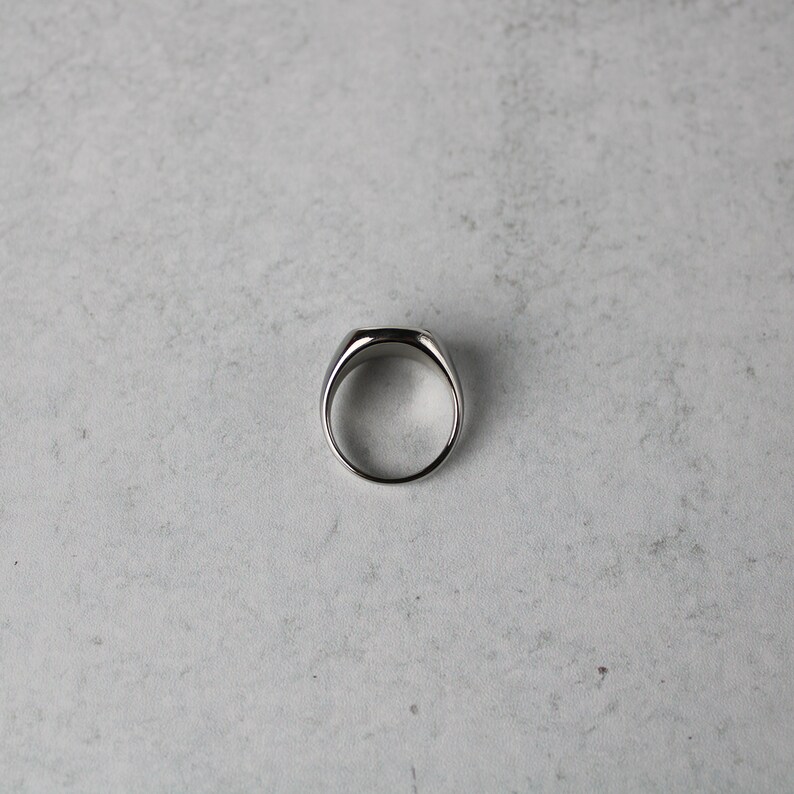 Silver Black Enamel Ring Stainless Steel 712 Onyx / Etsy