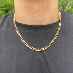 Gold 5mm Cuban Link Chain Necklace 18 