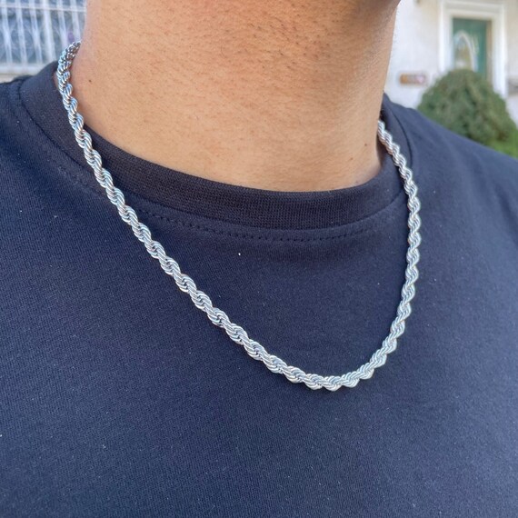 Silver 5mm Rope Chain Necklace 18 20 22 