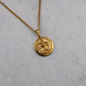 gold st christopher medal pendant