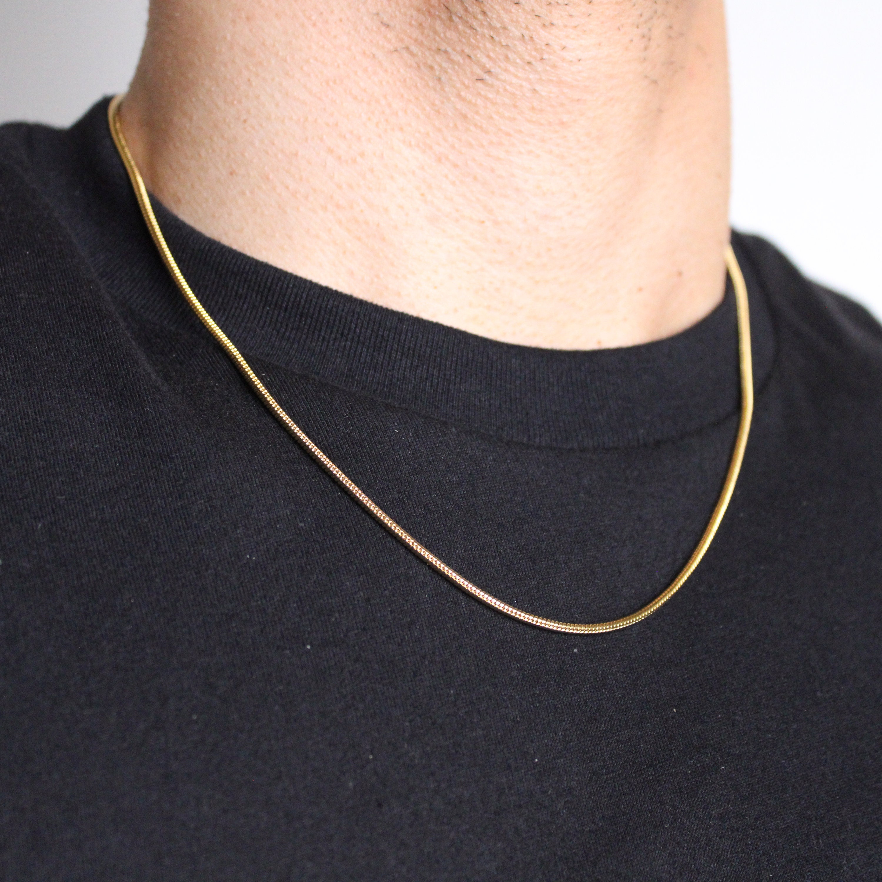 1/1.5/2mm Wholesale Non Tarnish Waterproof Stainless Steel 14K Gold Plated Snake Chain Necklace Unisex Anniversary - Foto 10