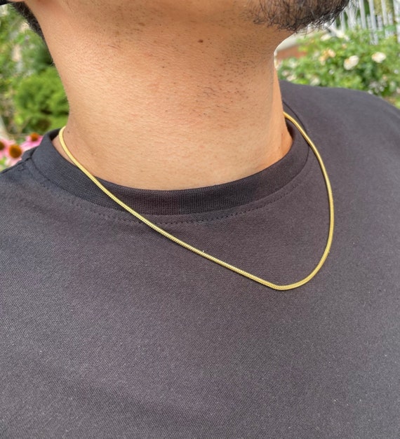 Gold 2mm Snake Chain Necklace 18 20 22 