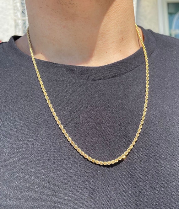 Gold 3mm Rope Chain Necklace 18 20 22 