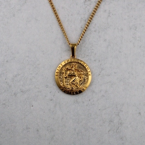 gold saint christopher pendant necklace