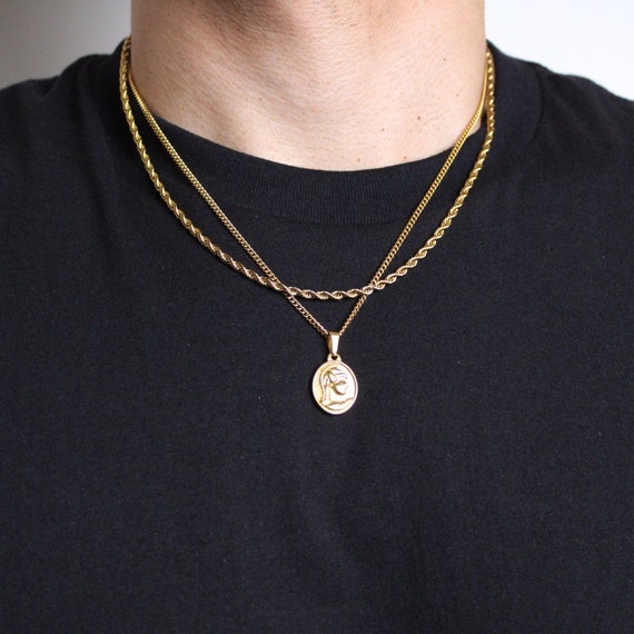Unisex gold cheap pendant necklace