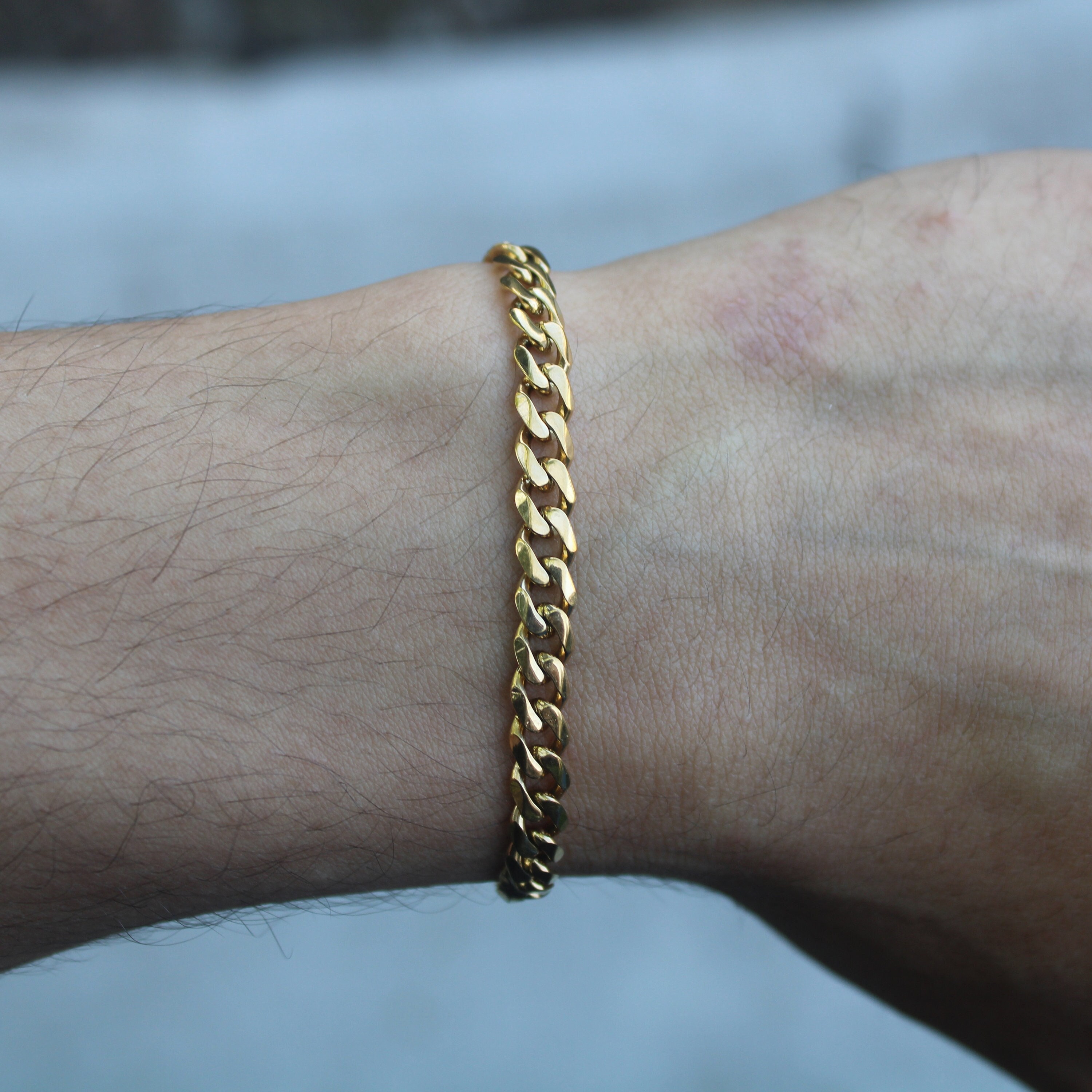 Gold 5mm Cuban Link Bracelet 7 8 
