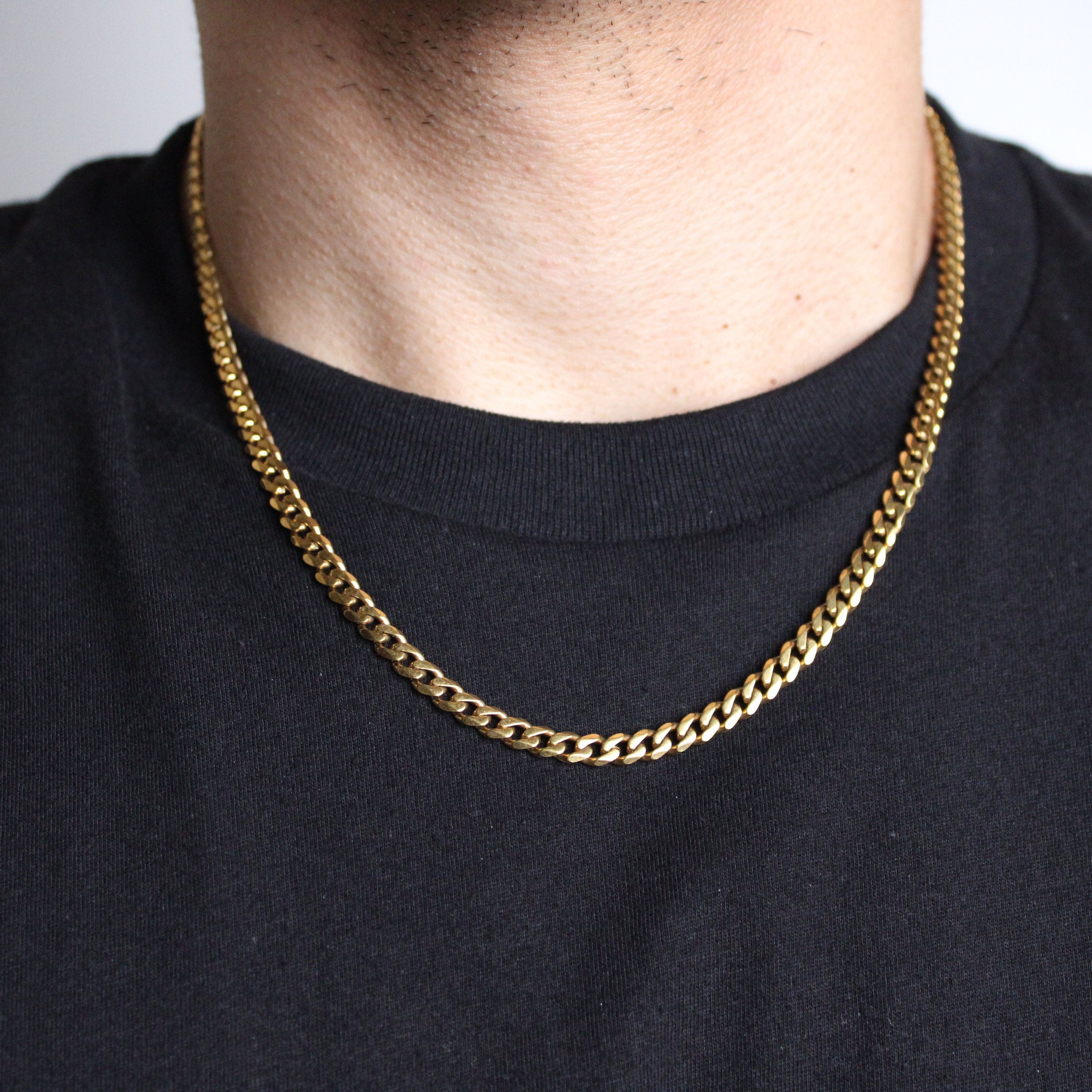 18K GP Stainless Steel 5mm Cuban Link Chain 