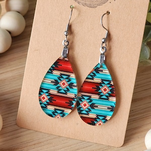 Red Mushroom Faux Leather Dangle Earrings - Lightweight Teardrop Earrings For Women & Girls - View #4