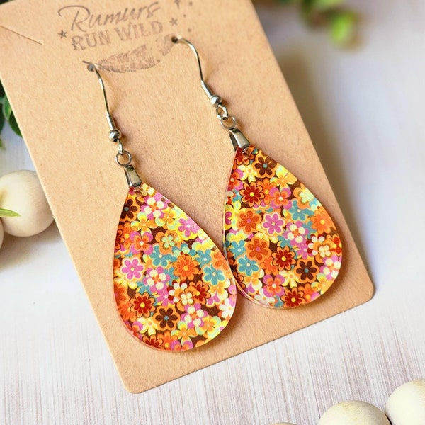 Cool & Fun 70's Button Earrings