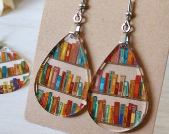 Book Earrings Set, Earring for Women, Unique Gift for Her, Statement Earrings, Dangle Earrings for Teachers, Book Lover Gift, fun Book Gift