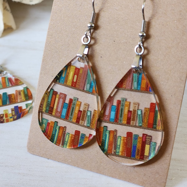 Book Earrings Set, Earring for Women, Unique Gift for Her, Statement Earrings, Dangle Earrings for Teachers, Book Lover Gift, fun Book Gift